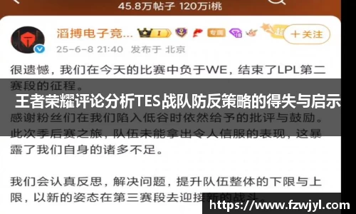 王者荣耀评论分析TES战队防反策略的得失与启示